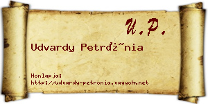 Udvardy Petrónia névjegykártya